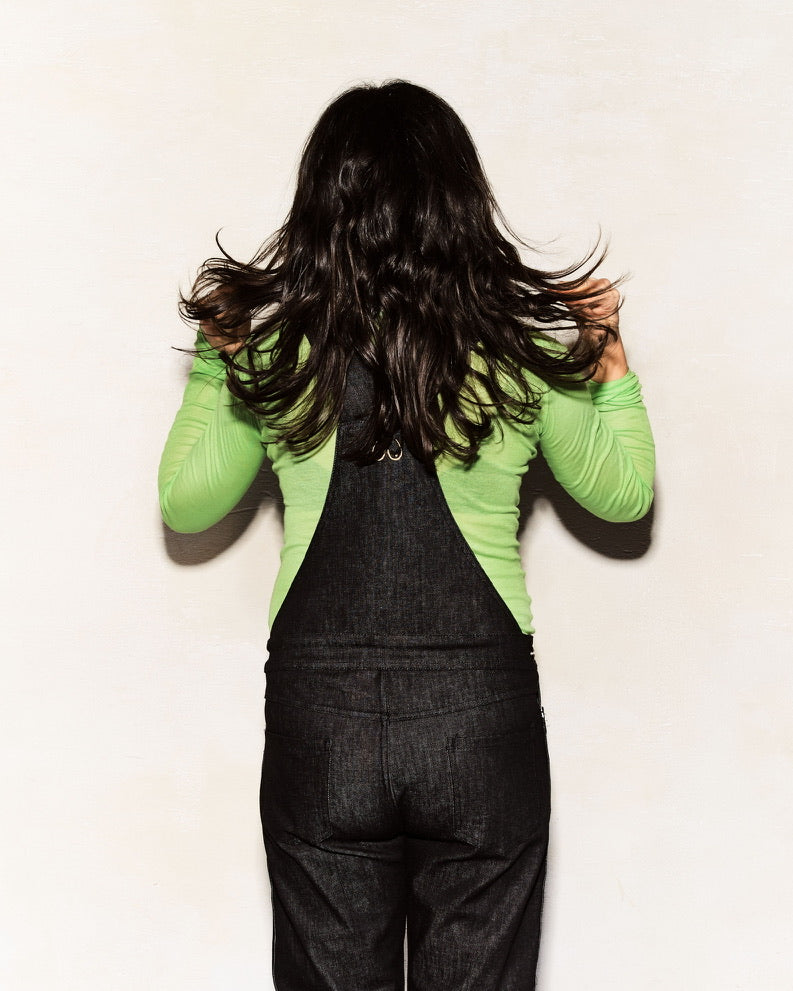 Sustainable || Handmade in the UK | Dungarees | Maternity and beyond |Black |Original | Gold logo