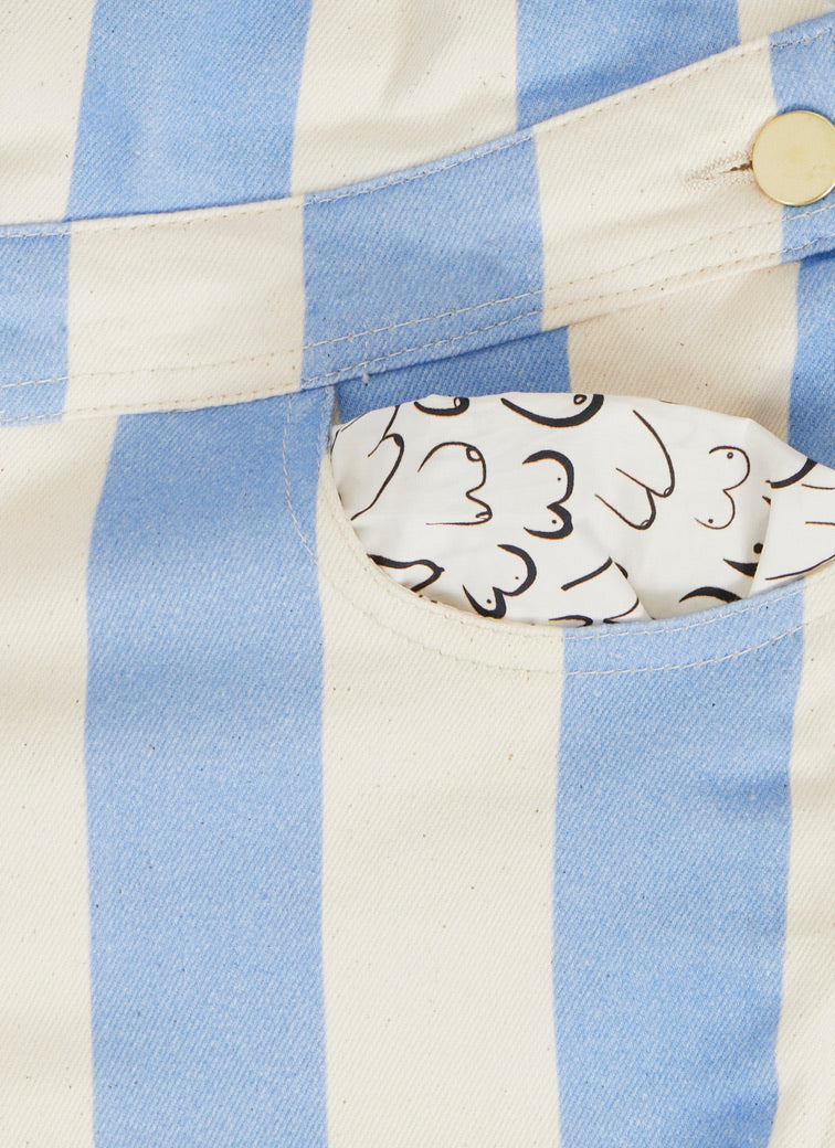 Sustainable || Handmade in the UK | Dungarees | Maternity and beyond | Stripy | Blue | Summer | spring