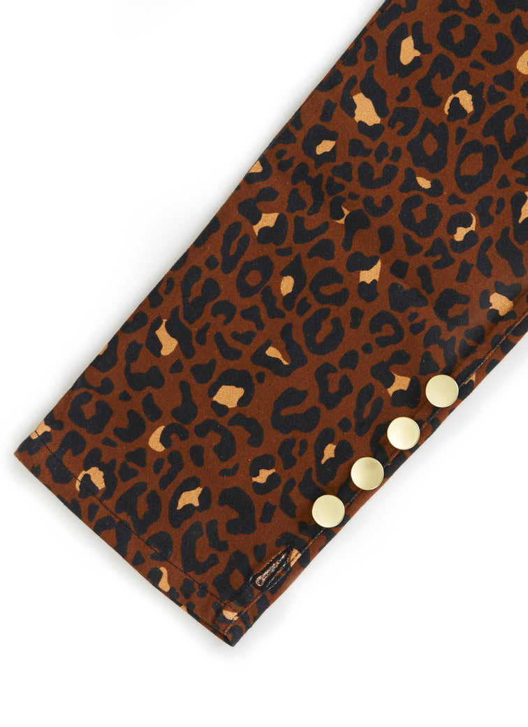 Sustainable || Handmade in the UK | Dungarees | Maternity and beyond | Wild Leopard Print | Gold details