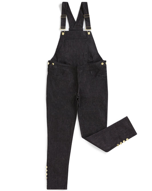Sustainable || Handmade in the UK | Dungarees | Maternity and beyond |Black |Original | Gold